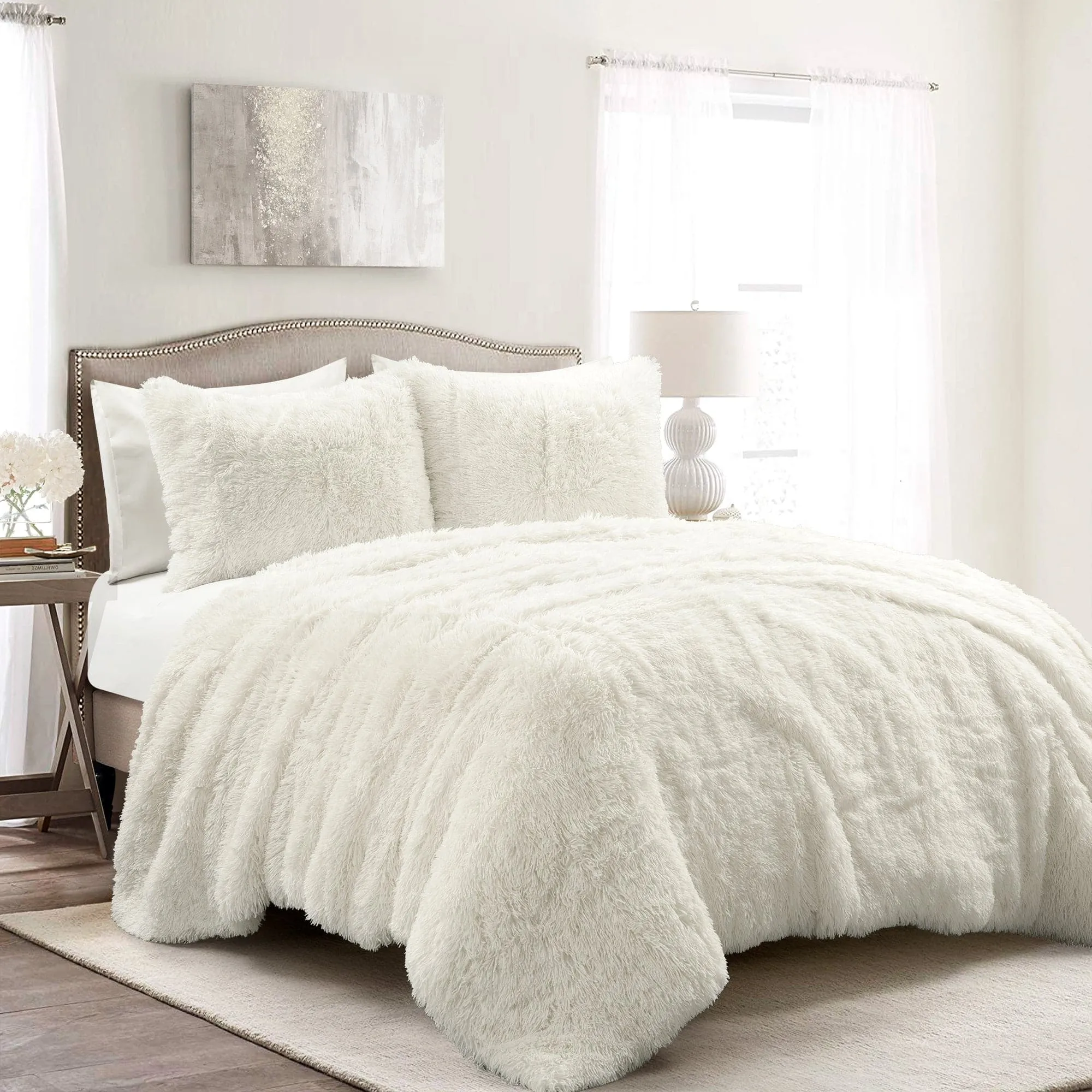 Emma Faux Fur Comforter Set