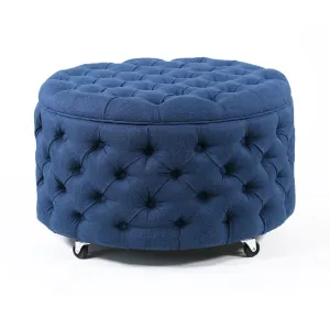 Emma Storage Ottoman Large 75cm Navy