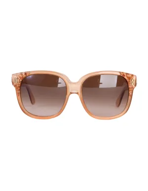 Emmanuelle Khanh Vintage Beige Amber Floral Inset Sunglasses