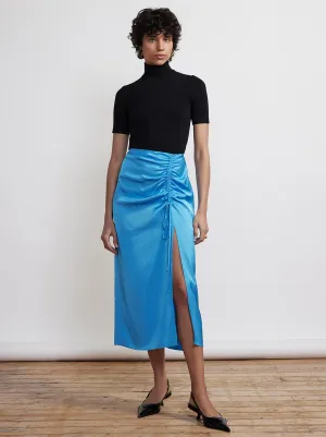 Emmeline Blue Satin Skirt