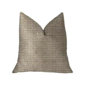 Emperor Gray and Beige Luxury Throw Pillow