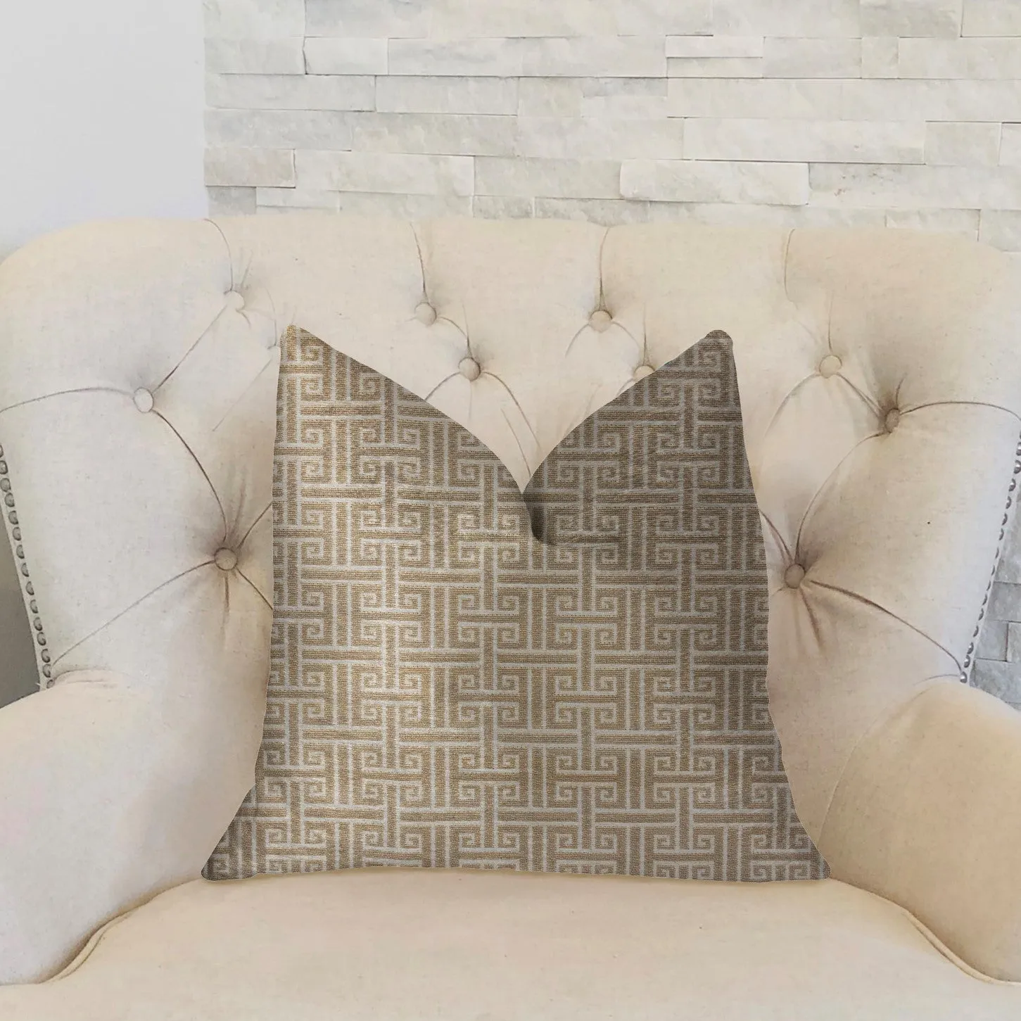 Emperor Gray and Beige Luxury Throw Pillow