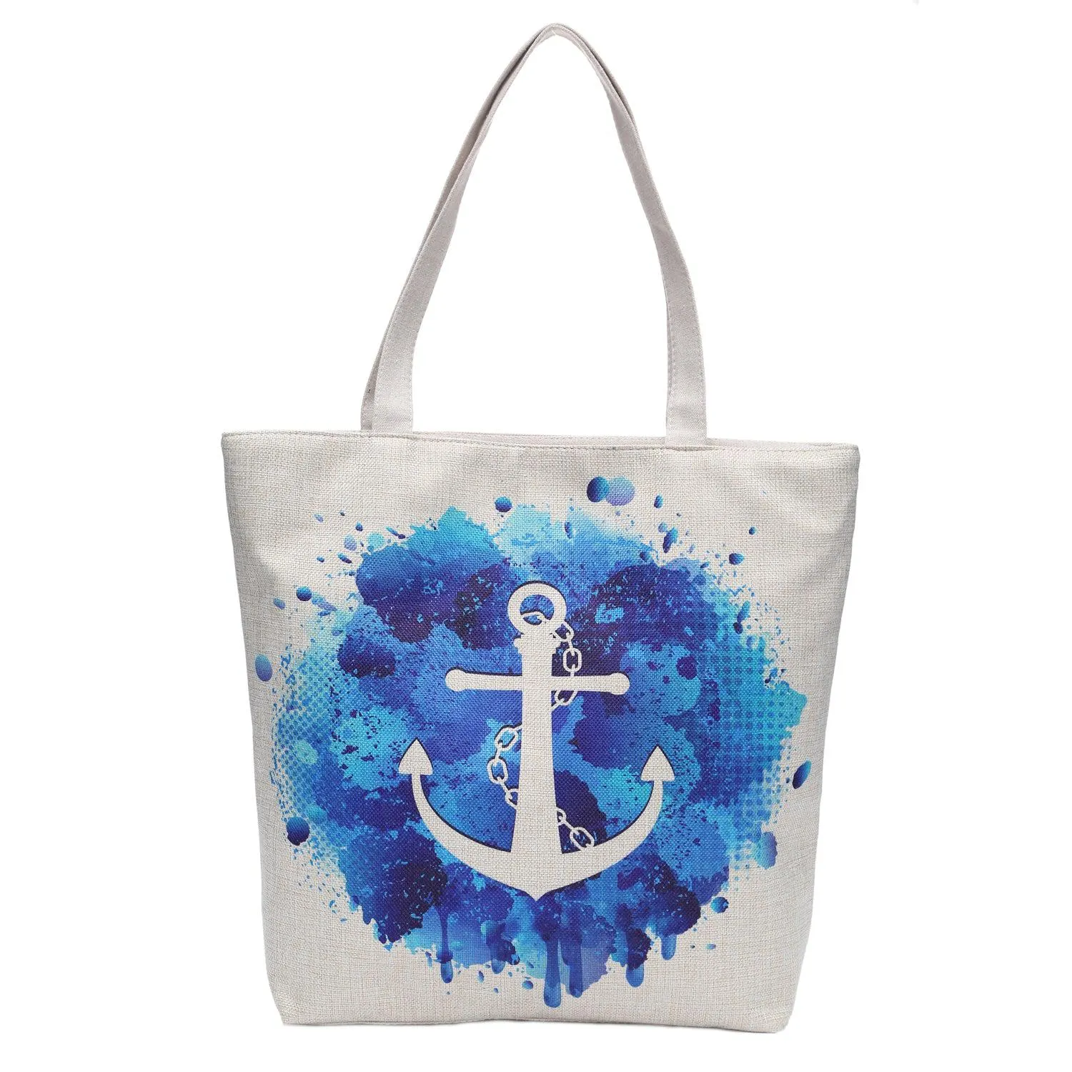 Empire Cove Designer Printed Cotton Canvas Tote Bags Reusable Beach Shopping