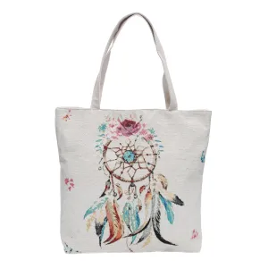 Empire Cove Dreamcatcher Print Cotton Canvas Tote Bags Reusable Beach Shopping