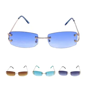 Empire Cove Rimless Sunglasses Gradient Rectangle Shades Frameless Retro Trendy