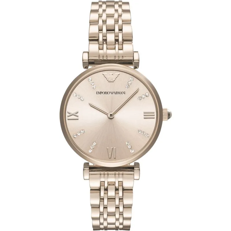 Emporio Armani Ladies T-Bar Gianni Watch Rose Gold AR11059