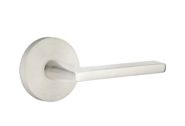 Emtek Stainless Steel Helios Lever Handle with Disk Rosette - E657