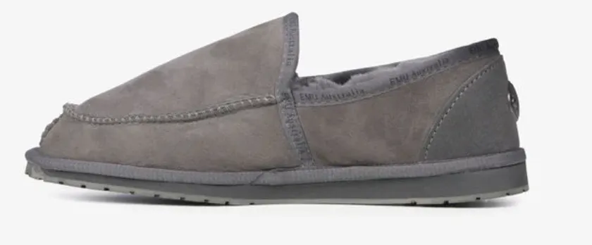 Emu Australia Men's Hume Platinum Sheepskin Slipper Charcoal