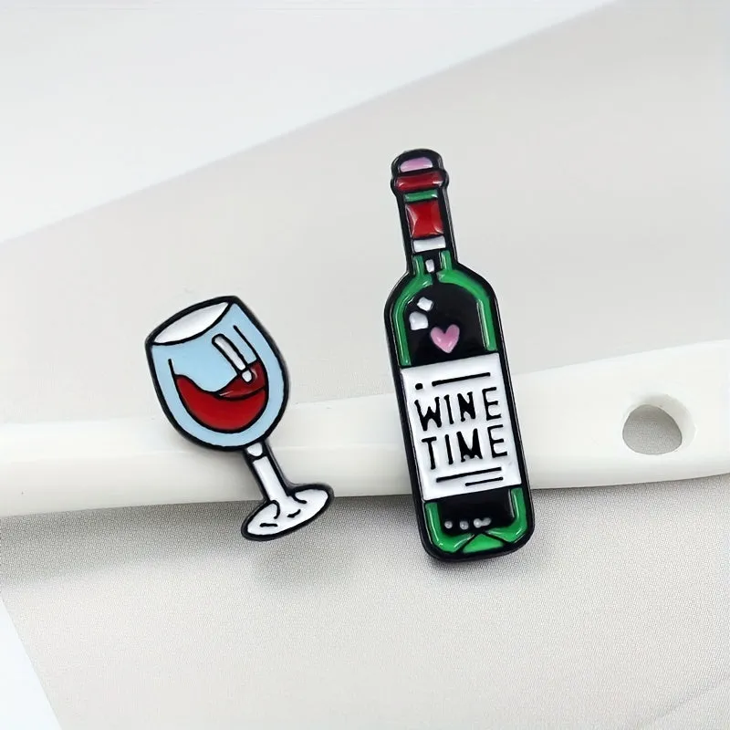 Enamel Wine Bottle  Glass Lapel Pins Wine Lovers MustHave