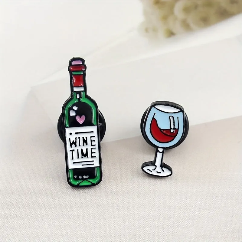 Enamel Wine Bottle  Glass Lapel Pins Wine Lovers MustHave