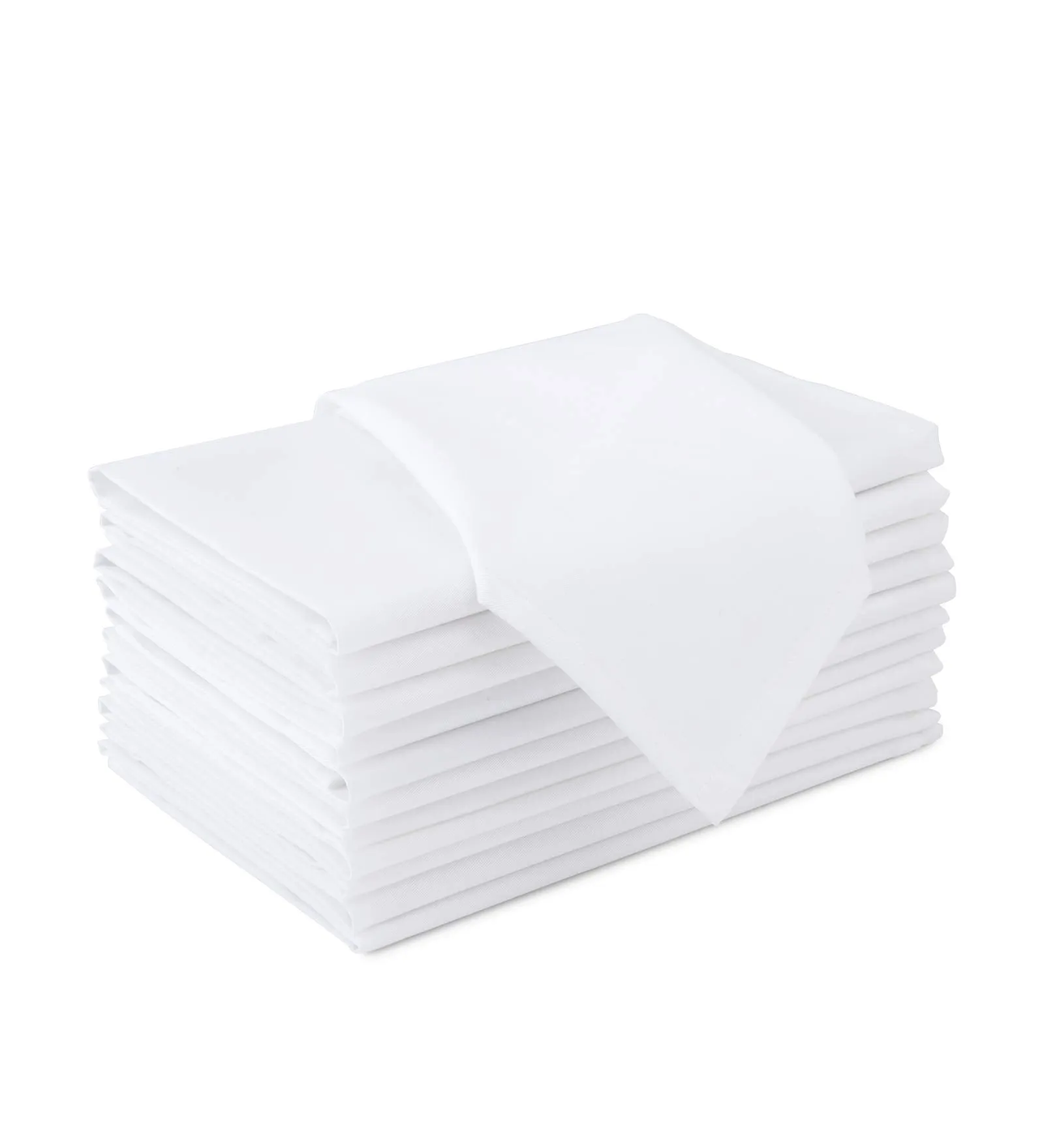 Encasa Homes White Damask Table Napkins 12 pcs in 100% Cotton - 5 Star Hotel & Restaurant Category Dining, Without Jacquard Design, Rich & Elegant Twill Fabric Gives Stiffness & Lustre, Washable