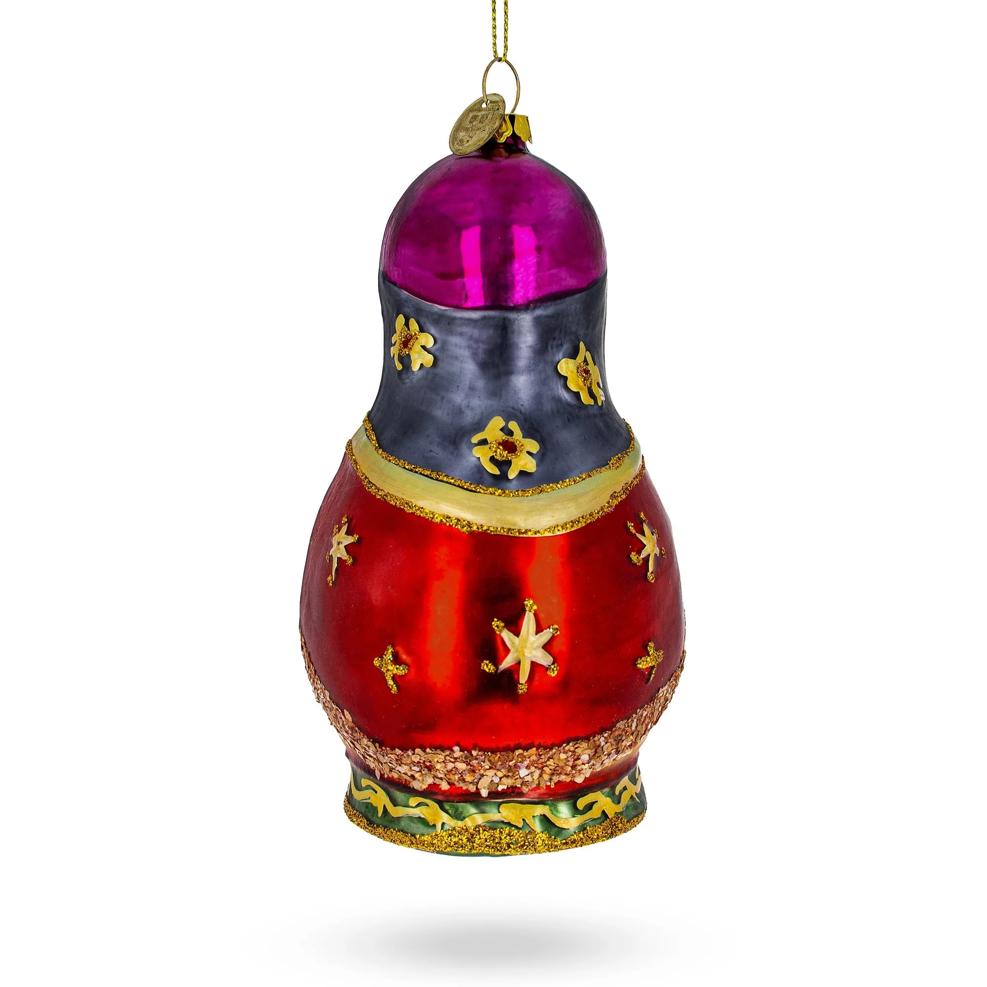 Enchanting Matryoshka Doll With Nativity Scene - Blown Glass Christmas Ornament