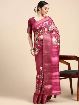 Enchanting Wine Dola Silk Saree - Perfect for the Wedding Season