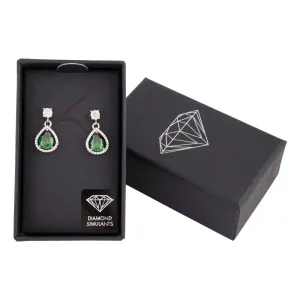 Encircled Mini Emerald Pear Drop Earrings