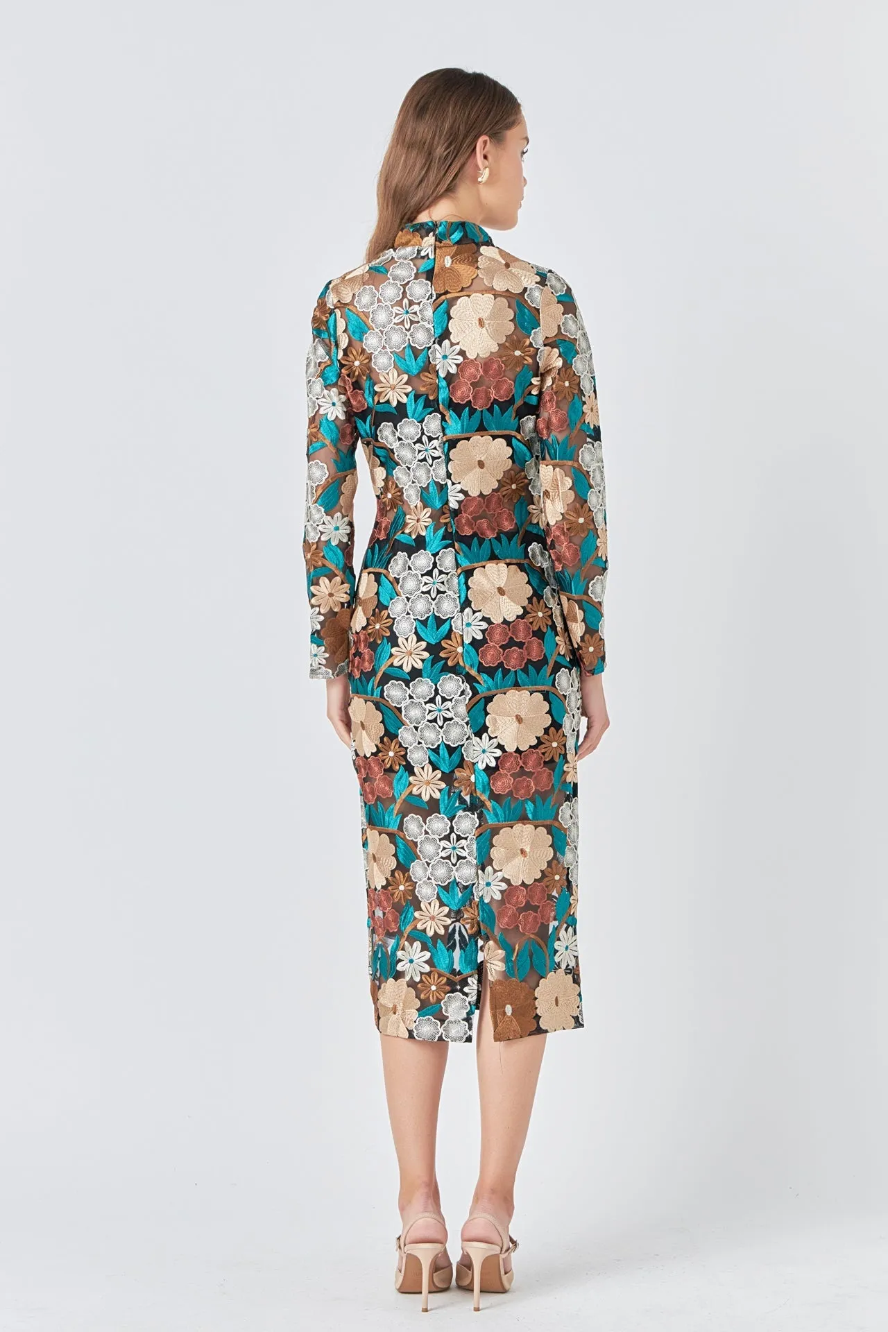 Endless Rose - Floral Embroidered Midi Dress