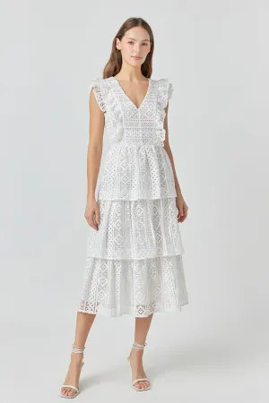 Endless Rose - Lace Tiered Midi Dress