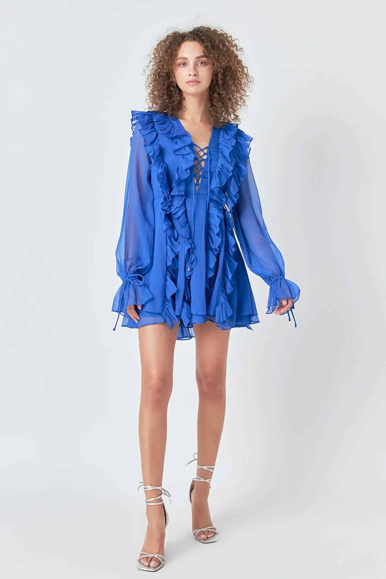 Endless Rose - Long-Sleeve Ruffle Mini Dress