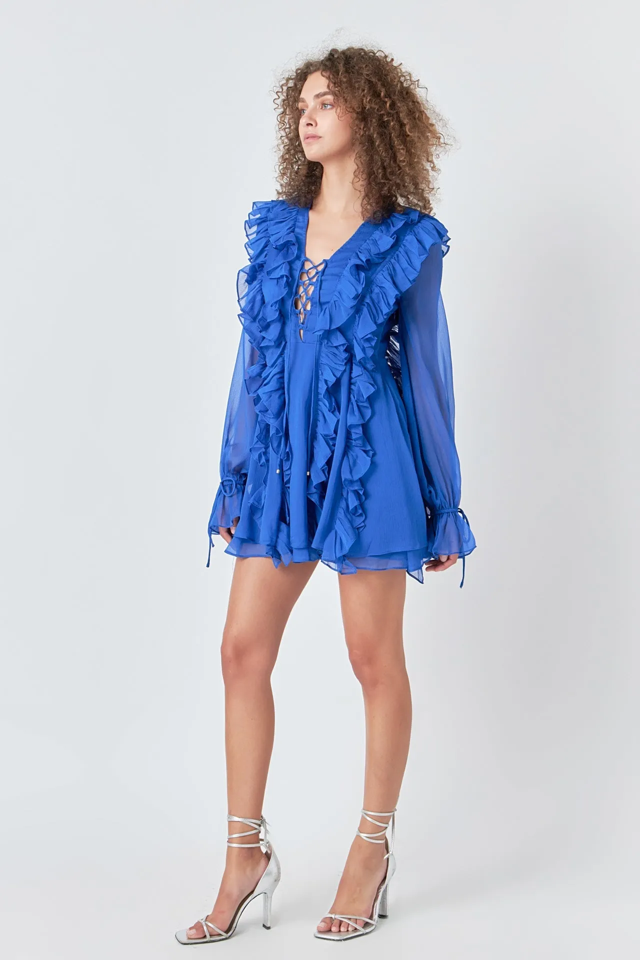 Endless Rose - Long-Sleeve Ruffle Mini Dress