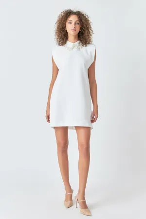 Endless Rose - Pearl Collar Sleeveless Mini Dress