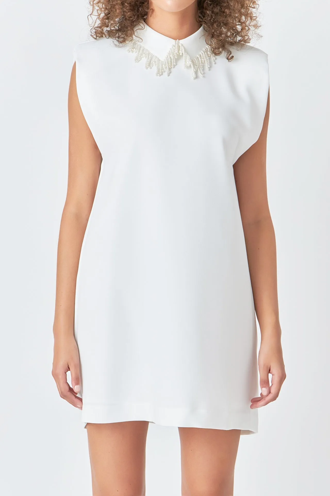 Endless Rose - Pearl Collar Sleeveless Mini Dress