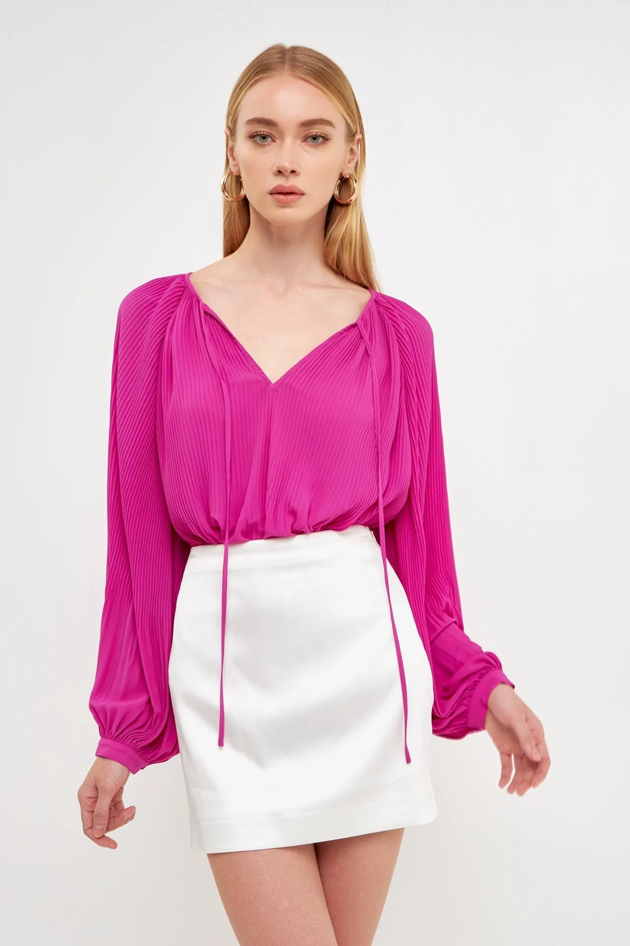 Endless Rose - Pleated Chiffon Blouse