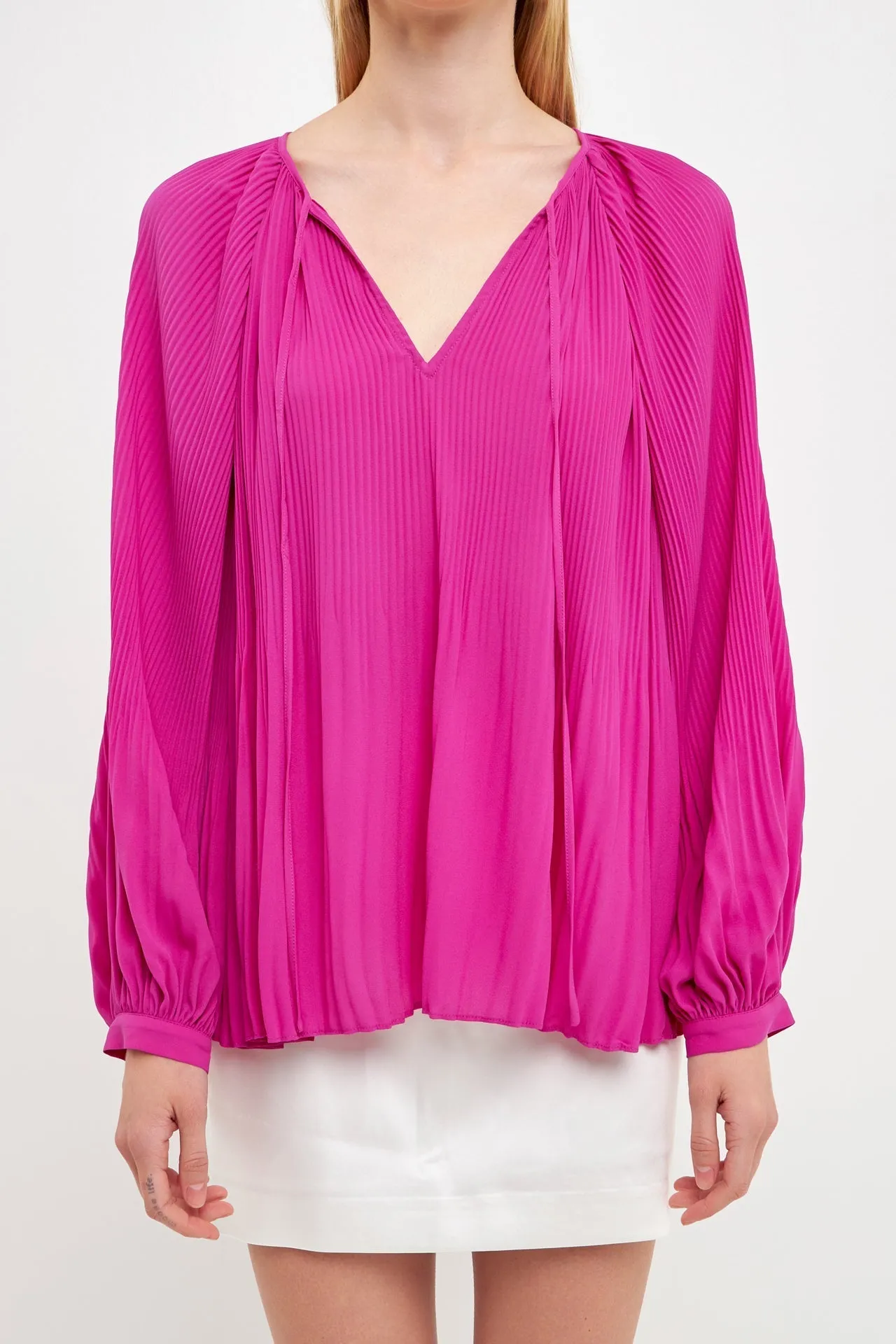 Endless Rose - Pleated Chiffon Blouse