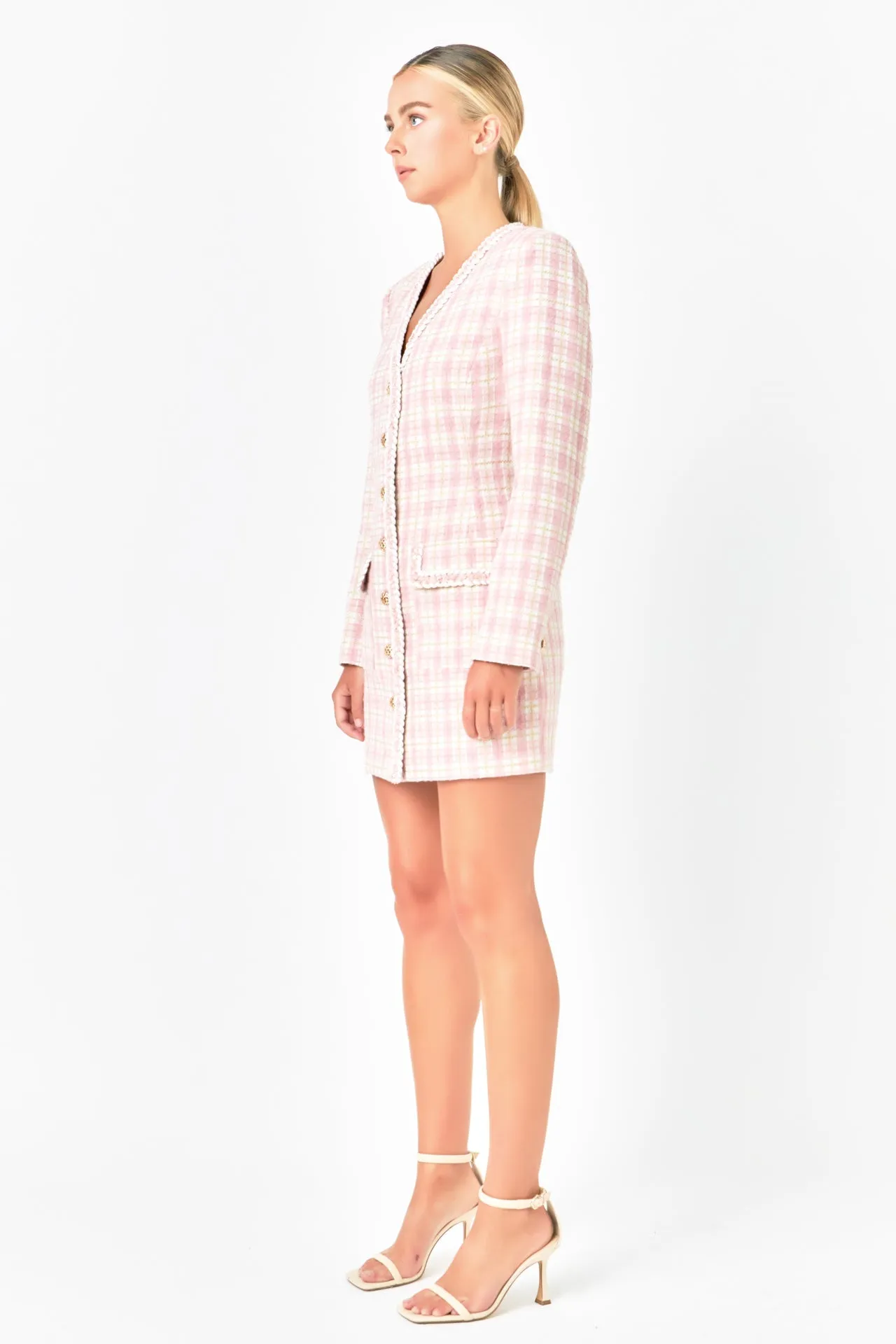 Endless Rose - Premium Long Sleeve Tweed Mini Dress