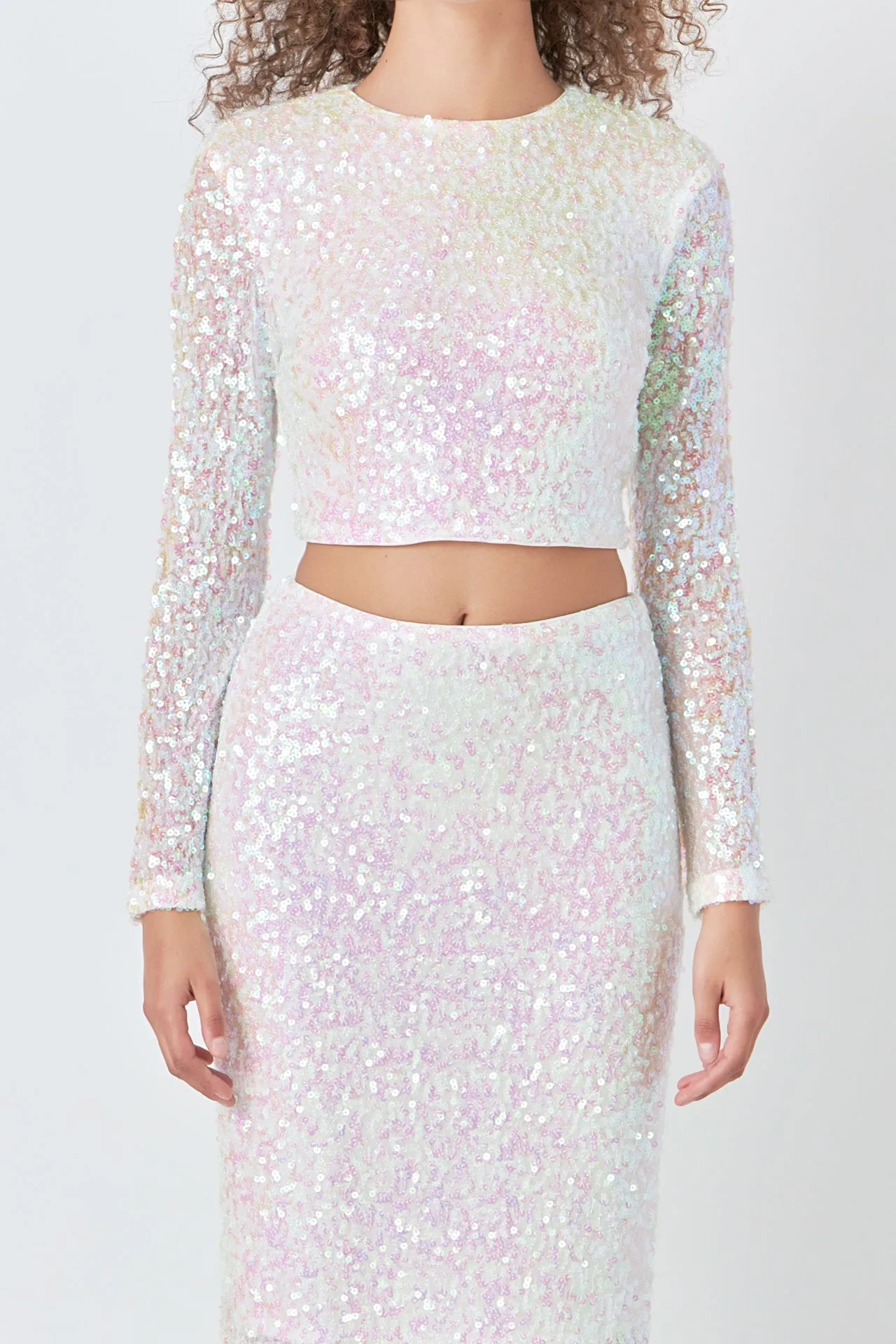 Endless Rose - Sequins Open Back Top