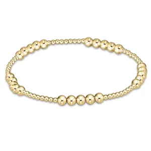 eNewton Design Classic Blissful Pattern 2mm Bead Bracelet - 4mm Gold