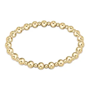 eNewton Design Classic Grateful Pattern 5mm Bead Bracelet - Gold