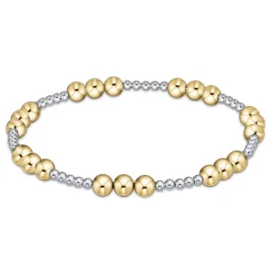 eNewton Design Classic Joy Pattern 5mm Bead Bracelet - Mixed Metal