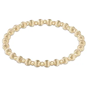 eNewton Design Dignity Grateful Pattern 5mm Bead Bracelet - Gold