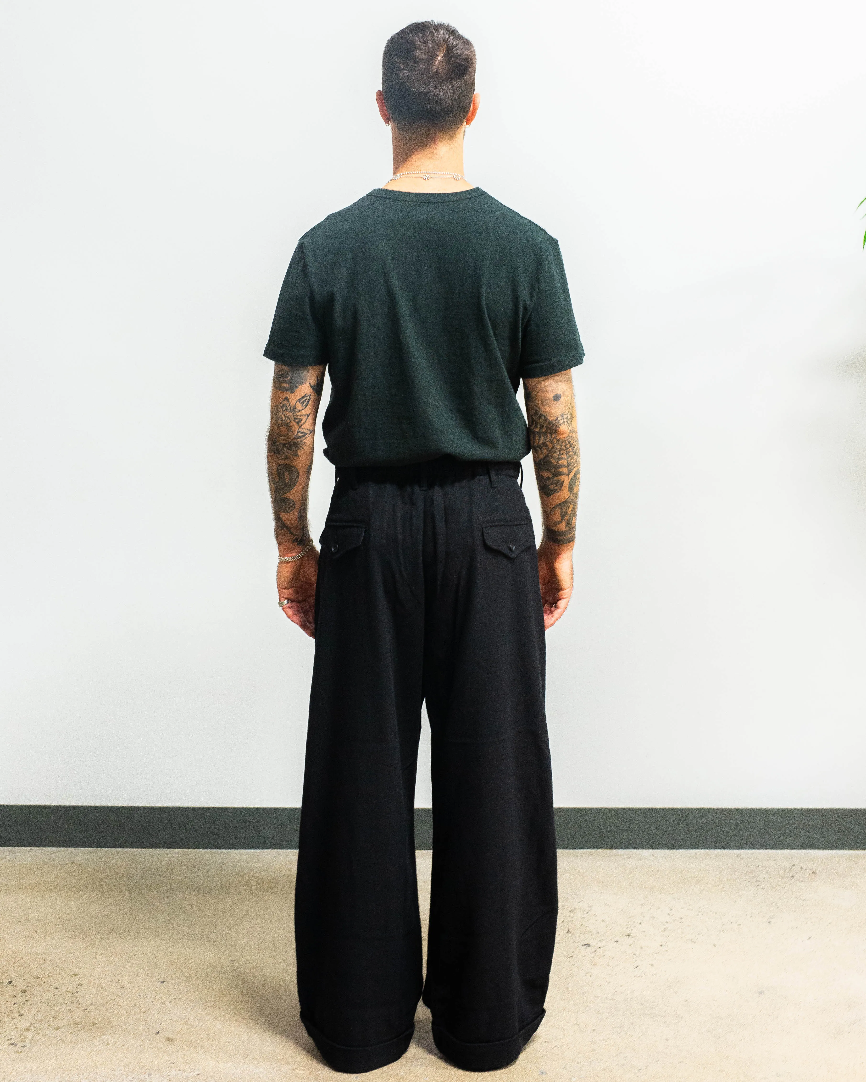 Engineered Garments Oxford Pant Black Solid Poly Wool Flannel