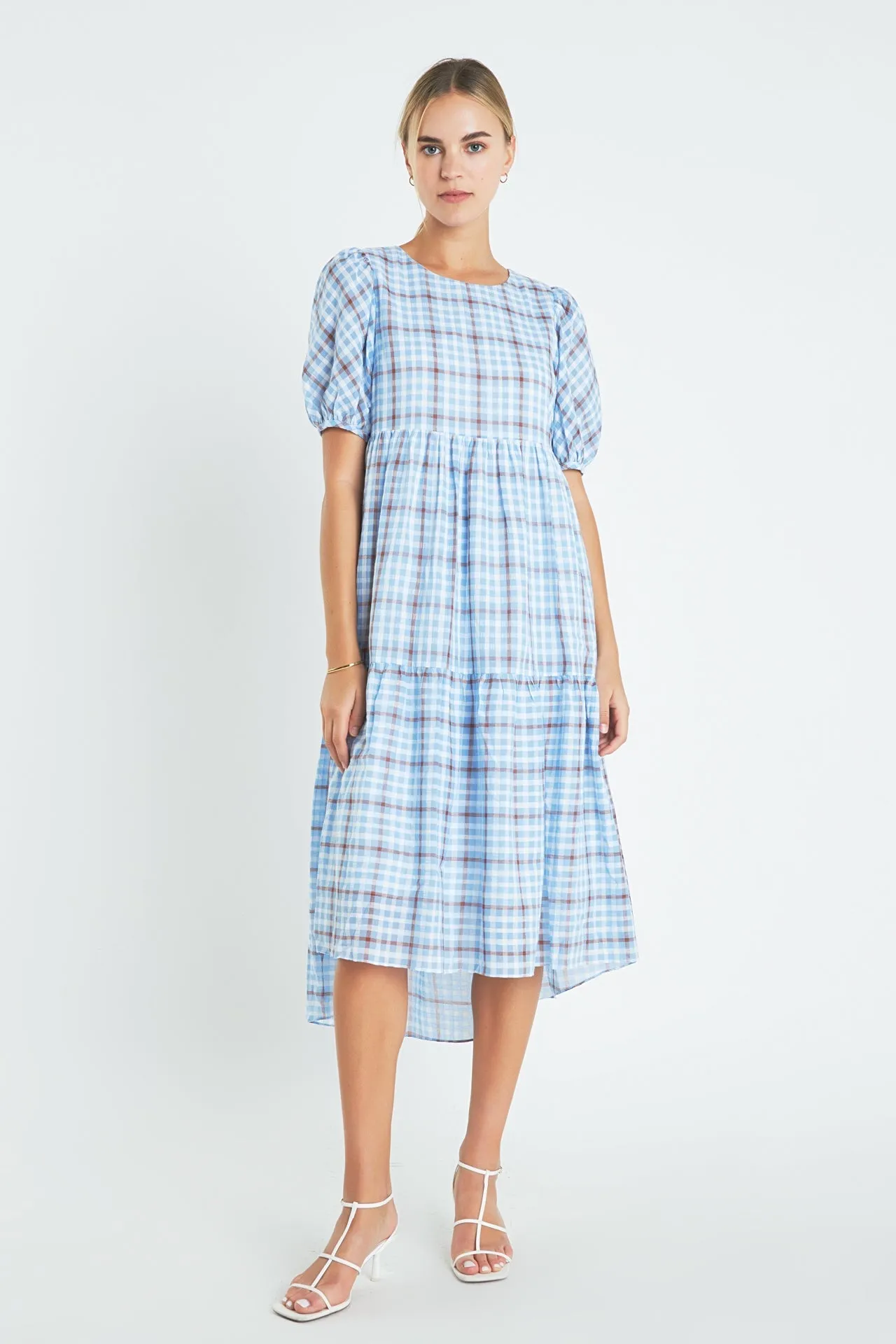 English Factory - Check Print Midi Dress