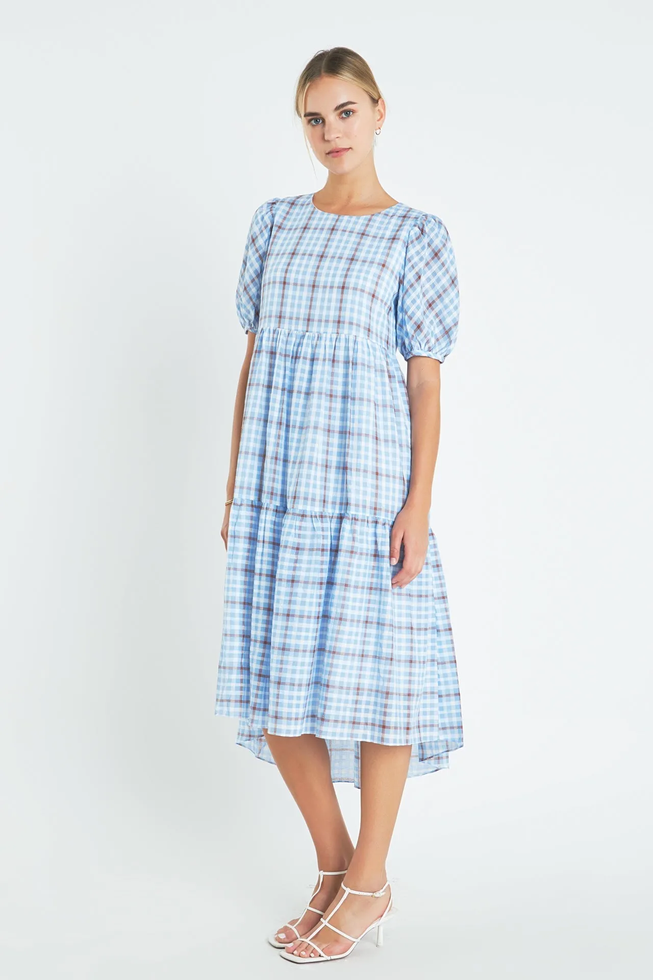 English Factory - Check Print Midi Dress