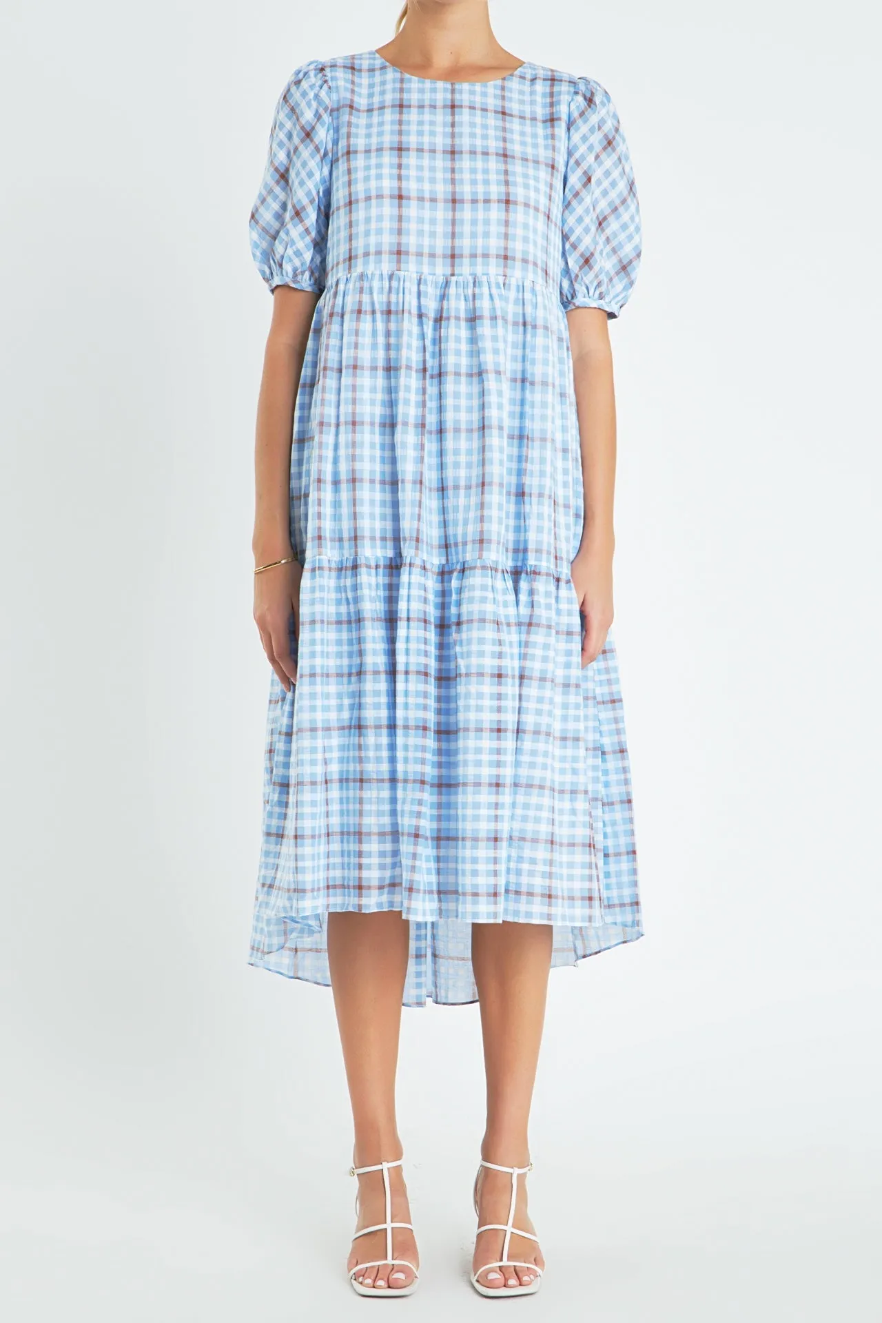 English Factory - Check Print Midi Dress