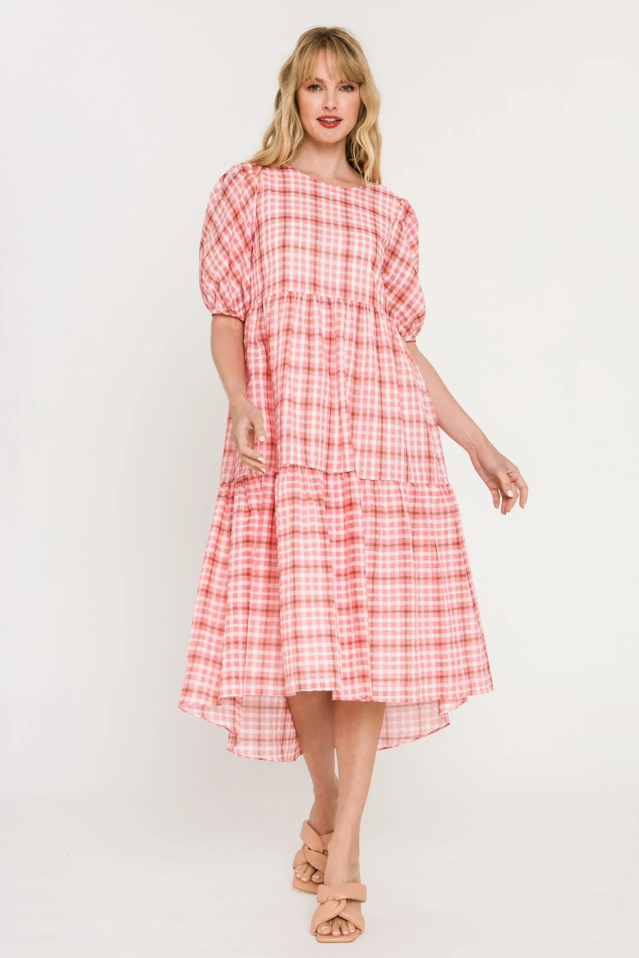 English Factory - Check Print Midi Dress