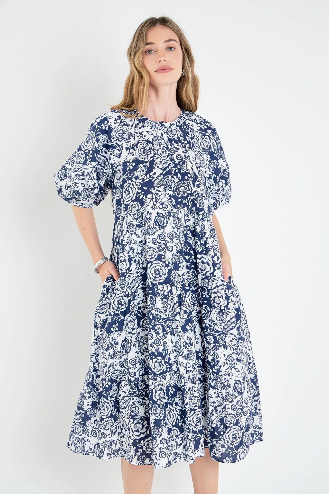 English Factory - Floral Print Midi Dress