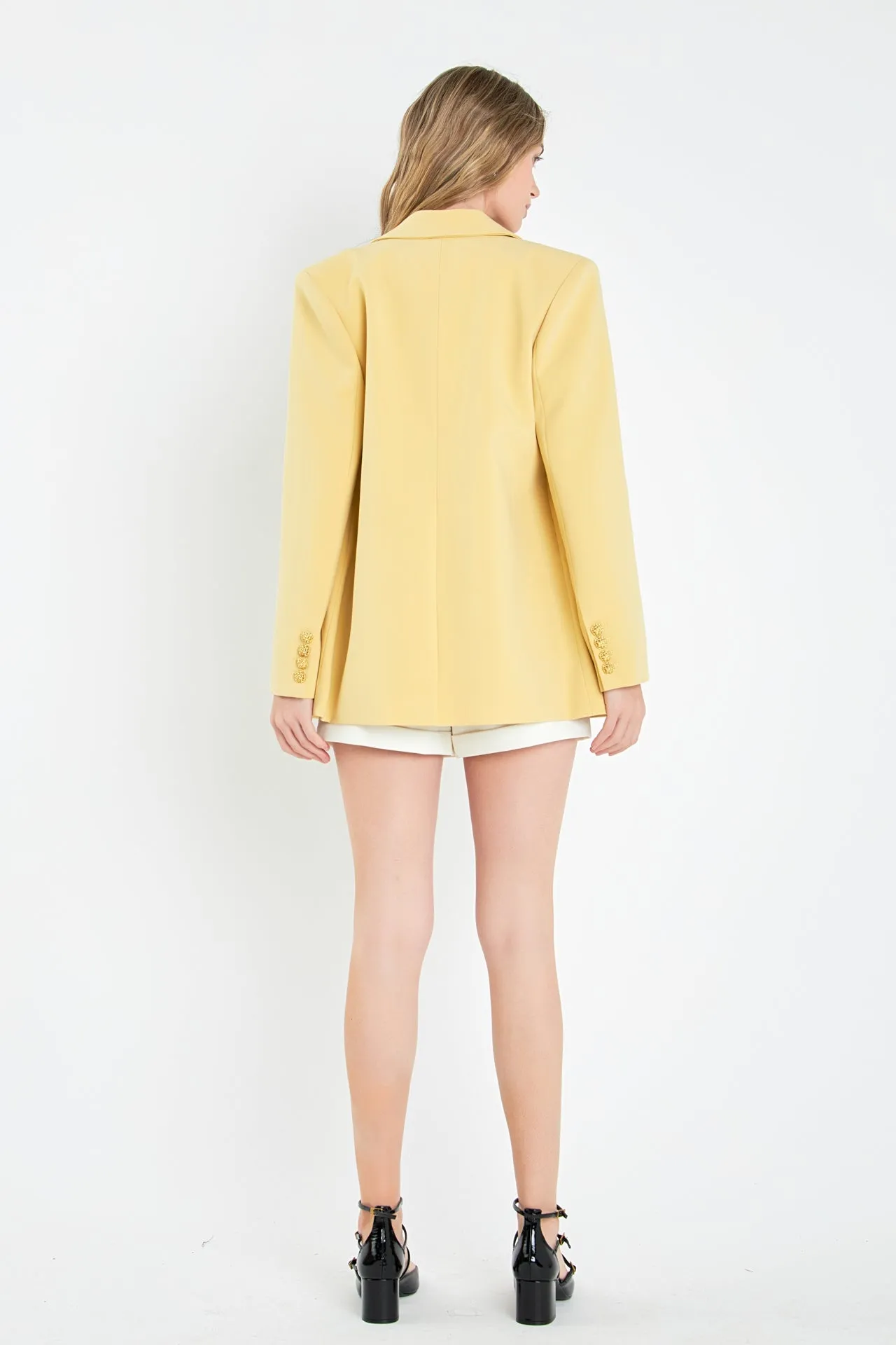 English Factory - Gold Buttoned Structured Blazer