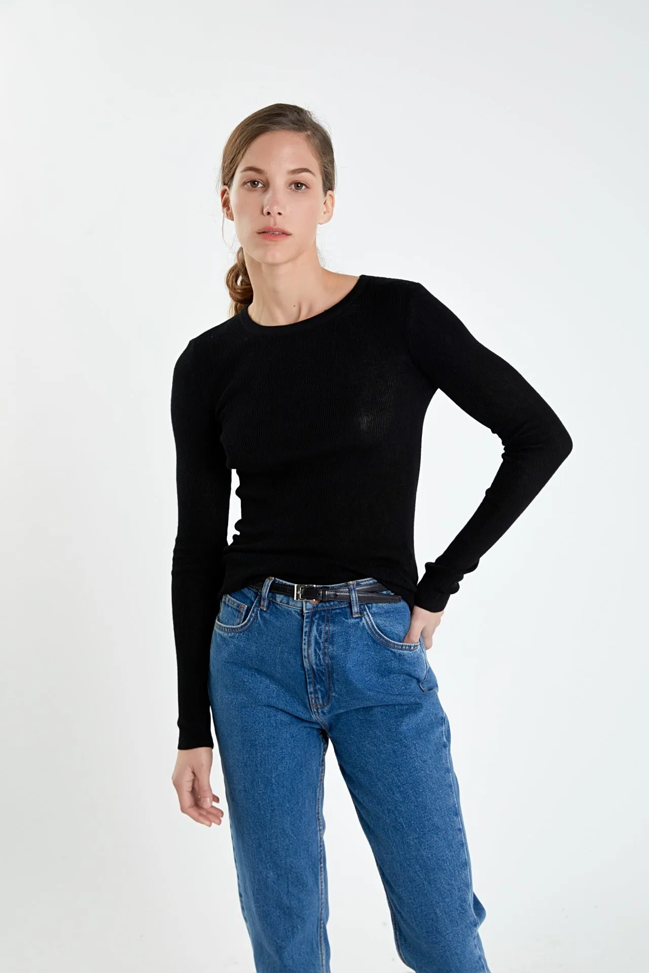 English Factory - Loose Knit Long Sleeve Top