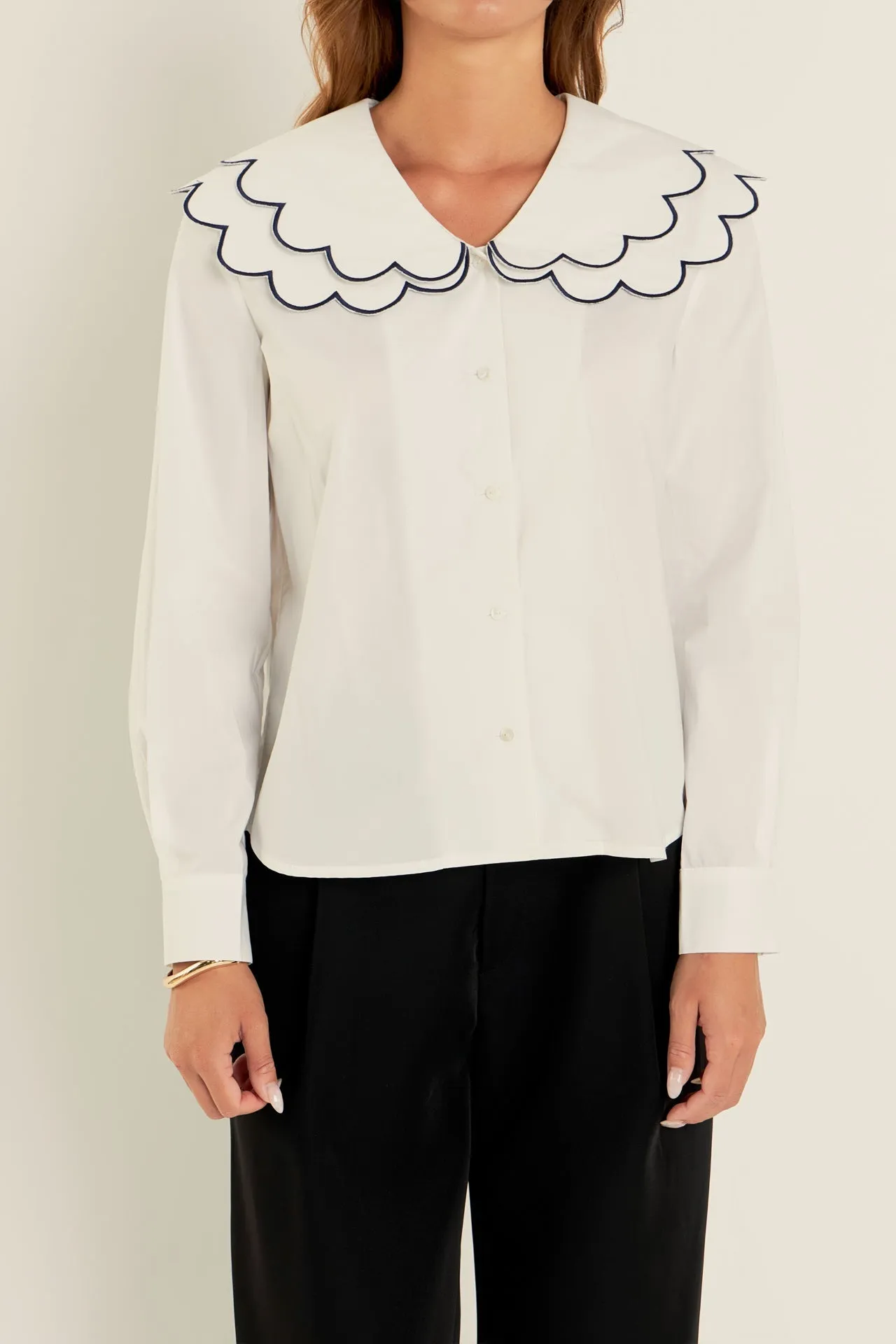 English Factory - Scallop Embroidery Blouse