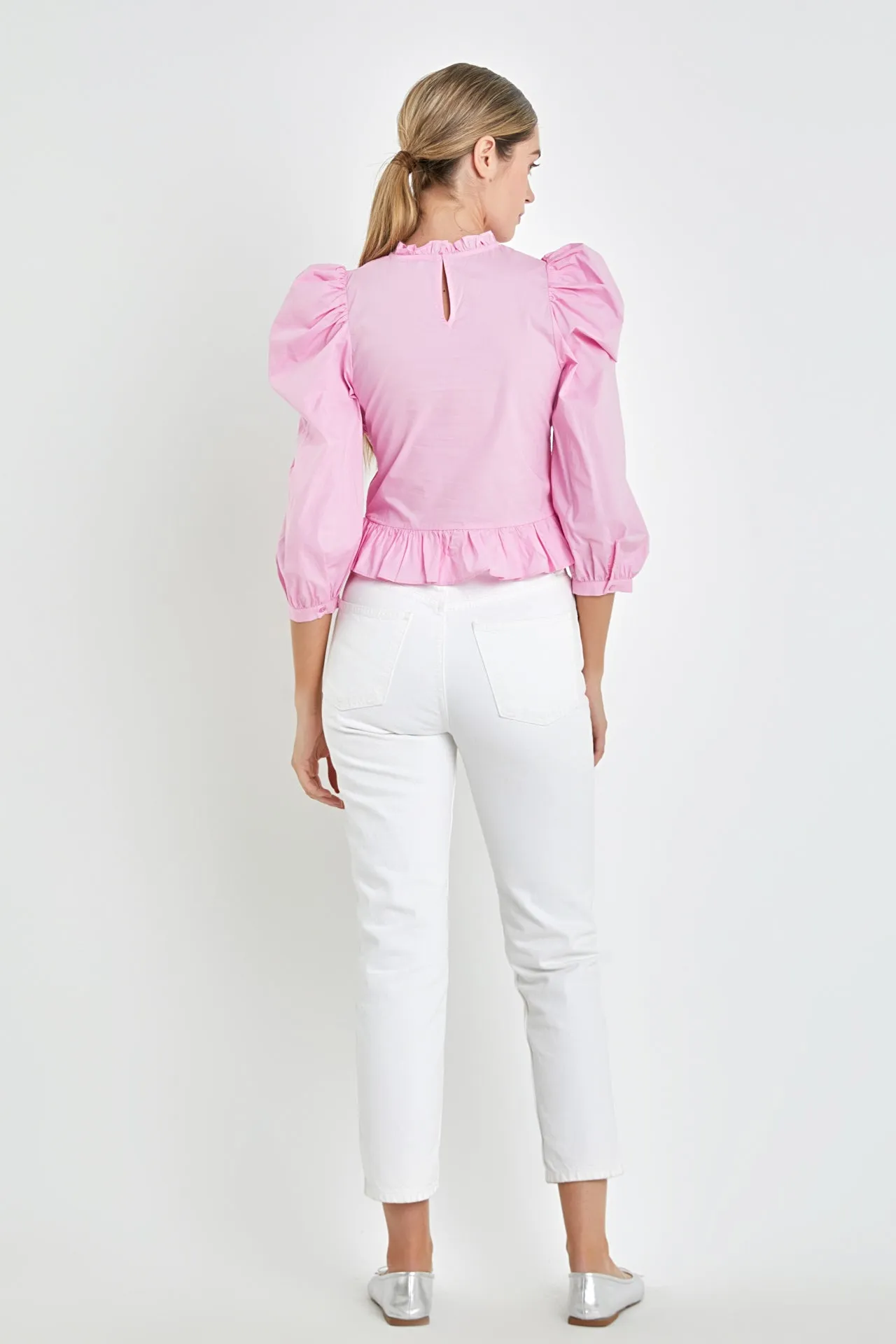 English Factory - Smocking Detail Poplin Blouse