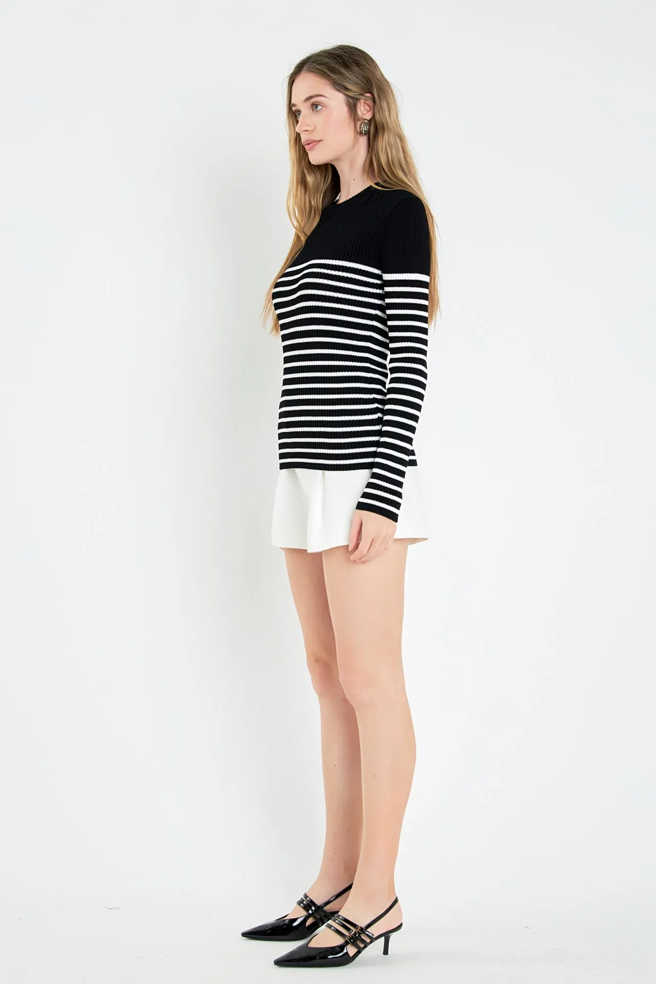 English Factory - Stripe Long Sleeve Knit Top