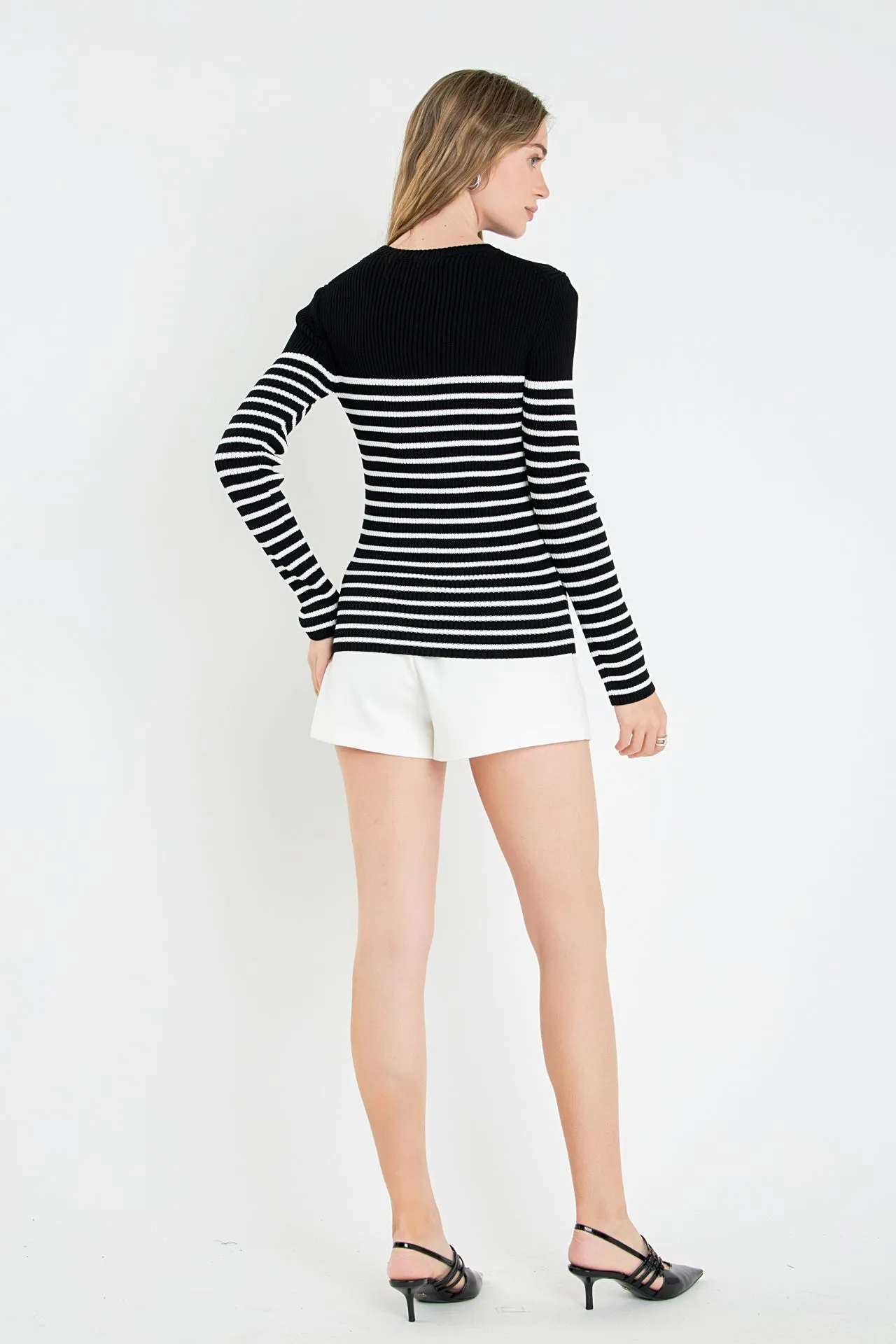 English Factory - Stripe Long Sleeve Knit Top