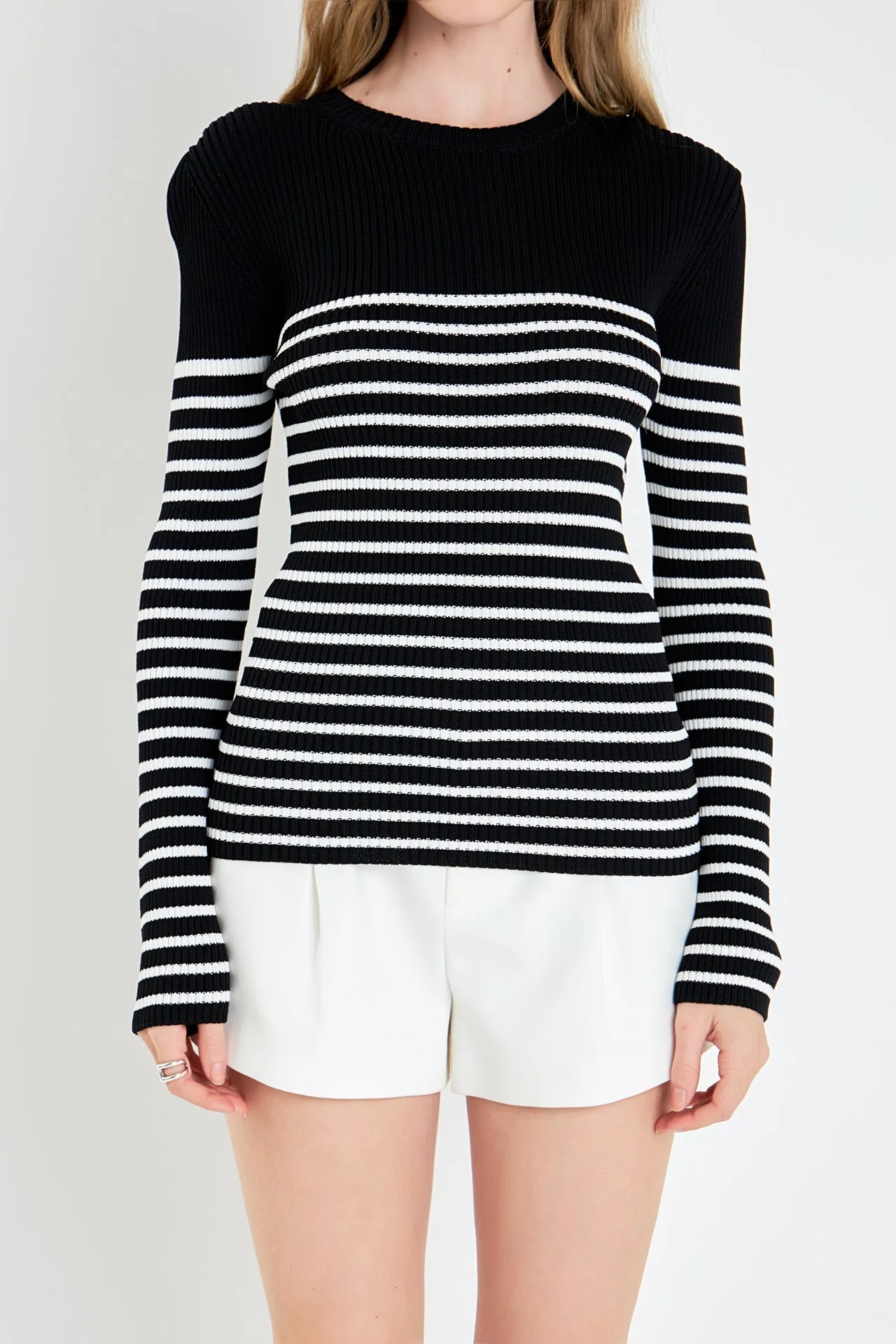 English Factory - Stripe Long Sleeve Knit Top