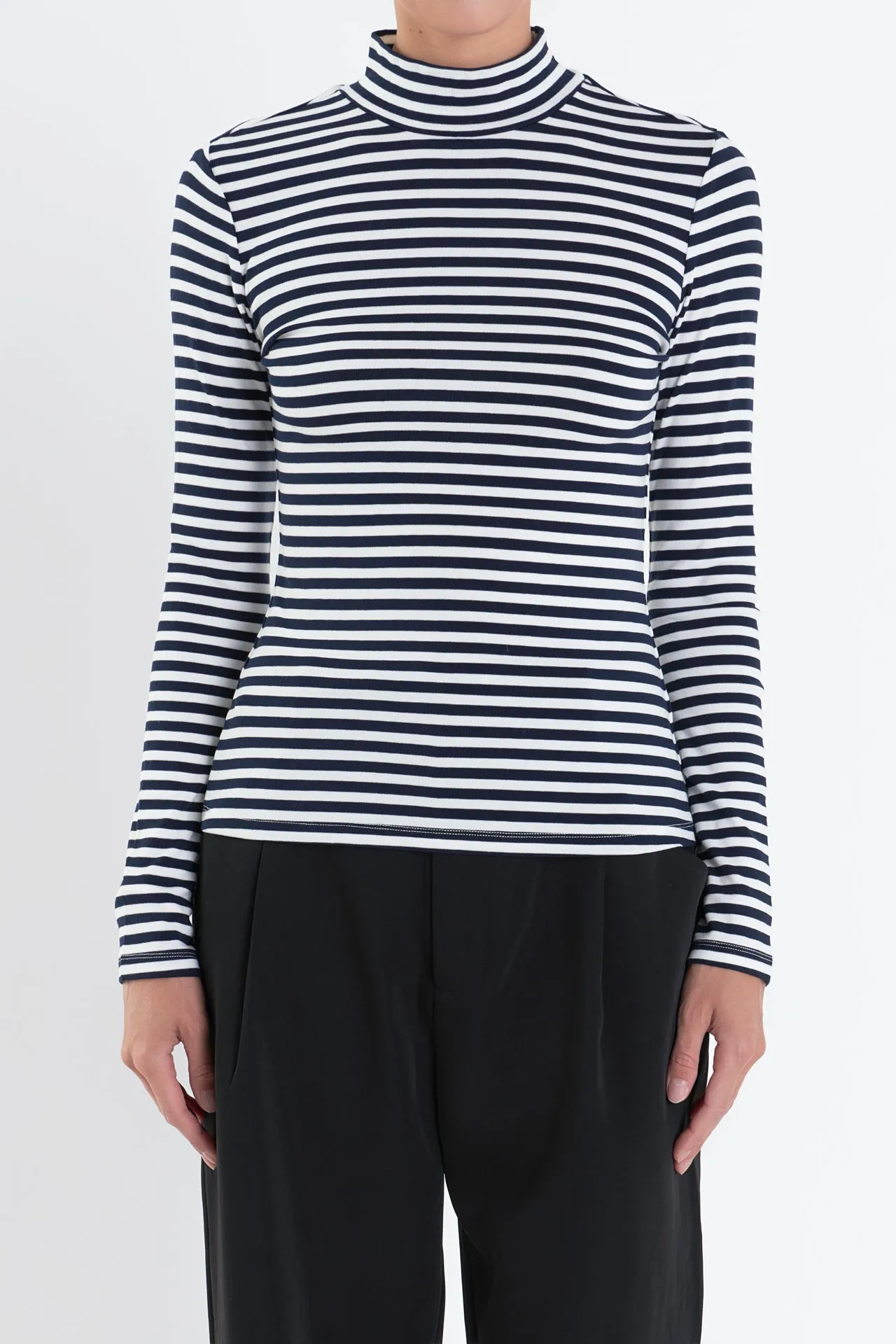 English Factory - Stripe Turtle Neck Top