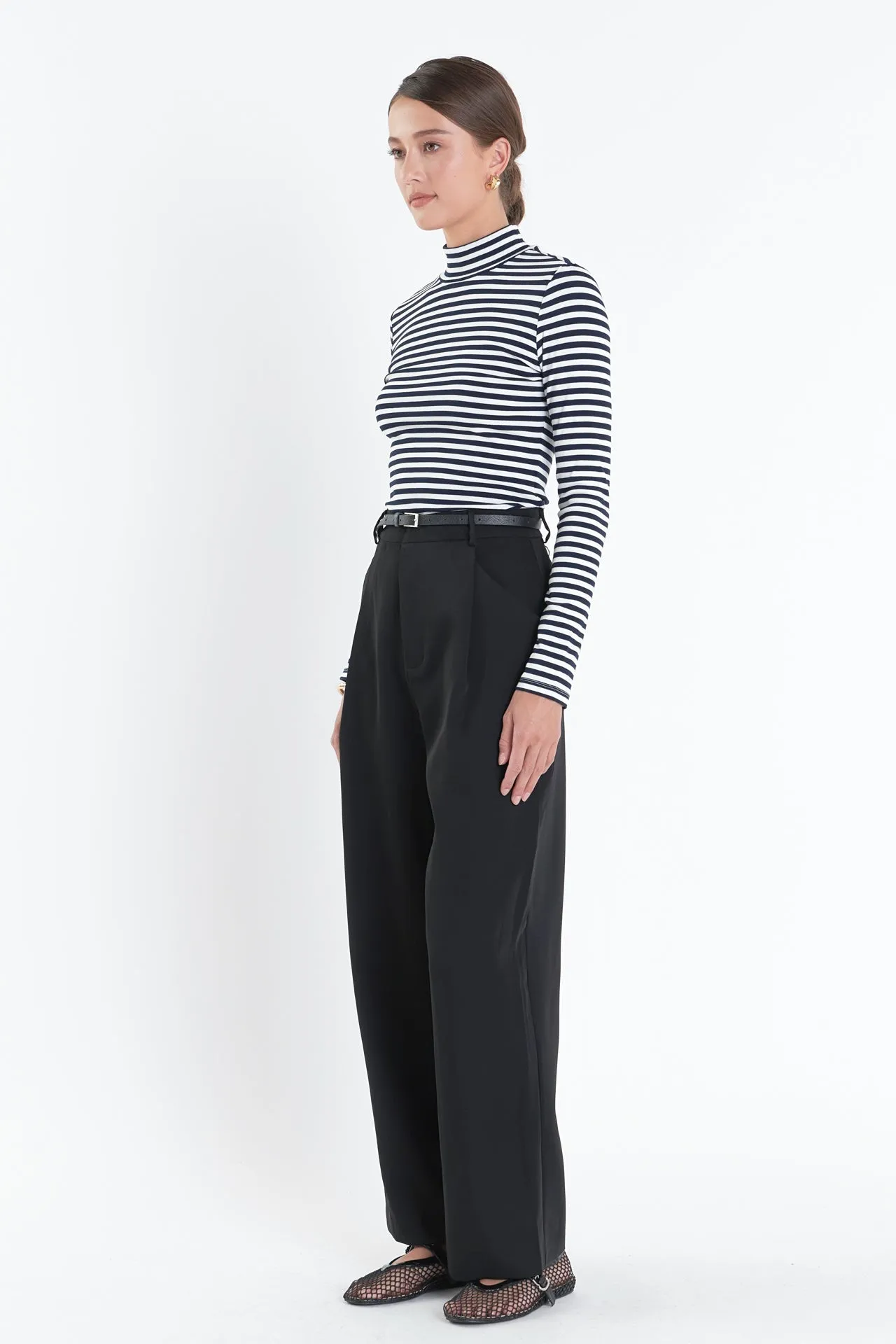 English Factory - Stripe Turtle Neck Top