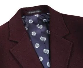 ENGLISH LAUNDRY Wool Blend Breasted Burgundy Top Coat EL53-01-700