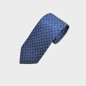 English Silk Dotty Repeat Tie in Blue