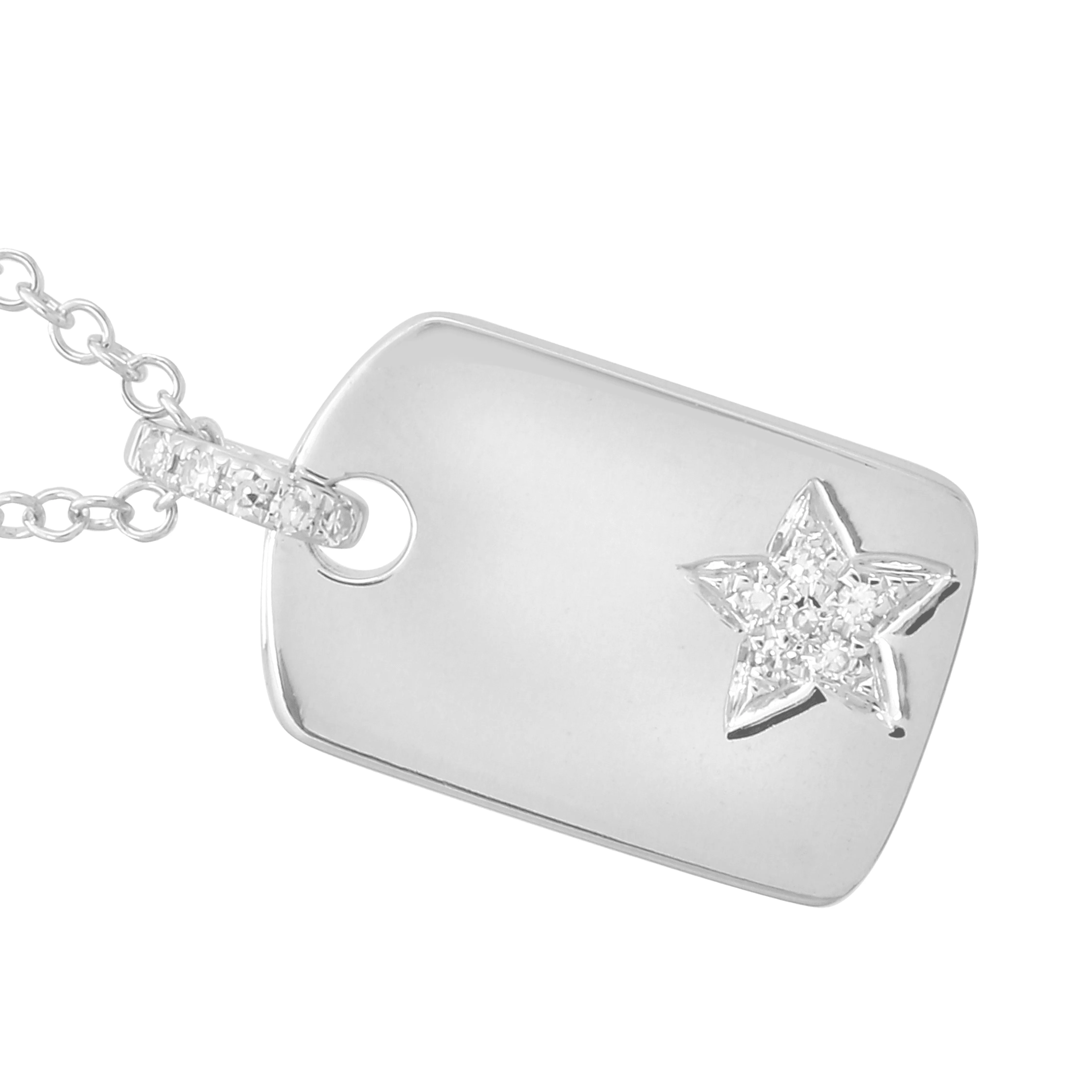 Engravable Star ID Tag Pendant